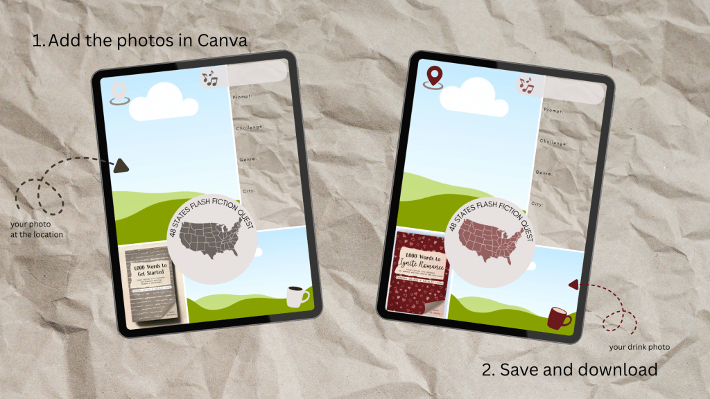 Add the photos in Canva

Save and download the template